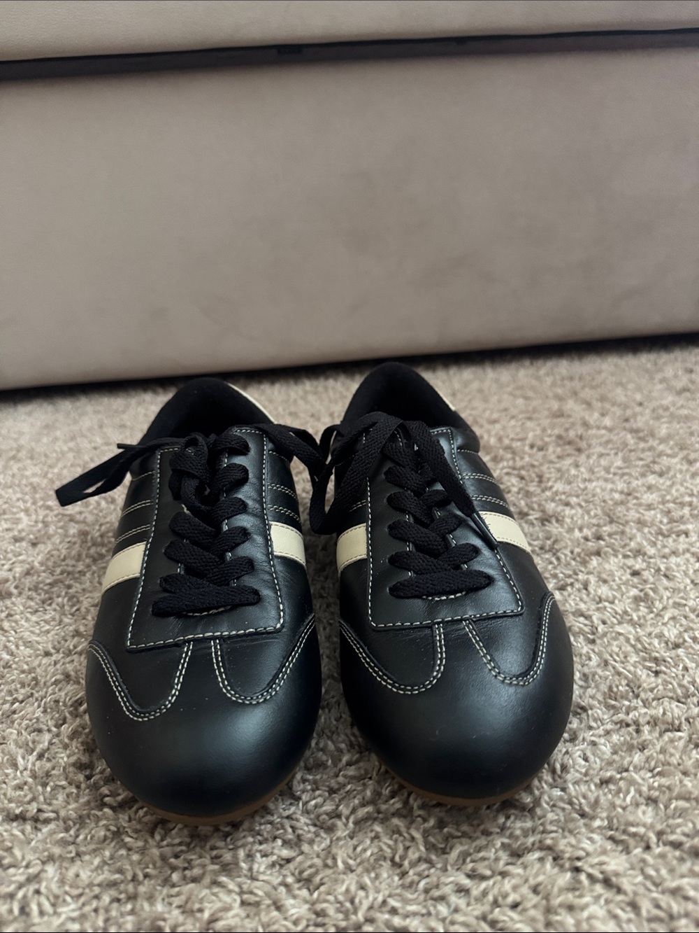 Steve Madden Black Sneakers with White Stripes
